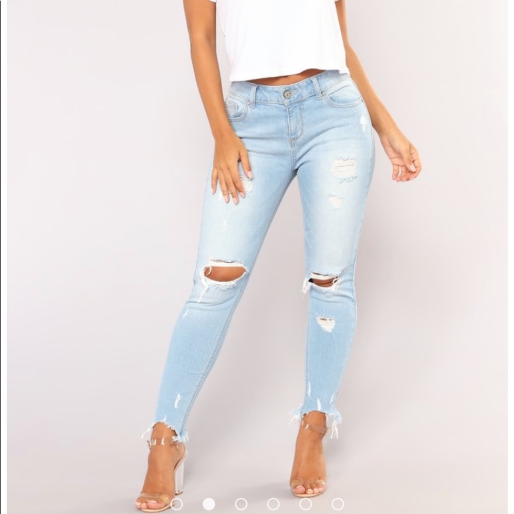 Fashion Nova Distressed Ankle Jeans
